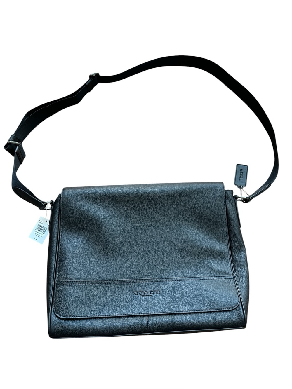 NwT Coach Men’s Houston Smooth Calf Leather Messenger Bag Black Style # F68017